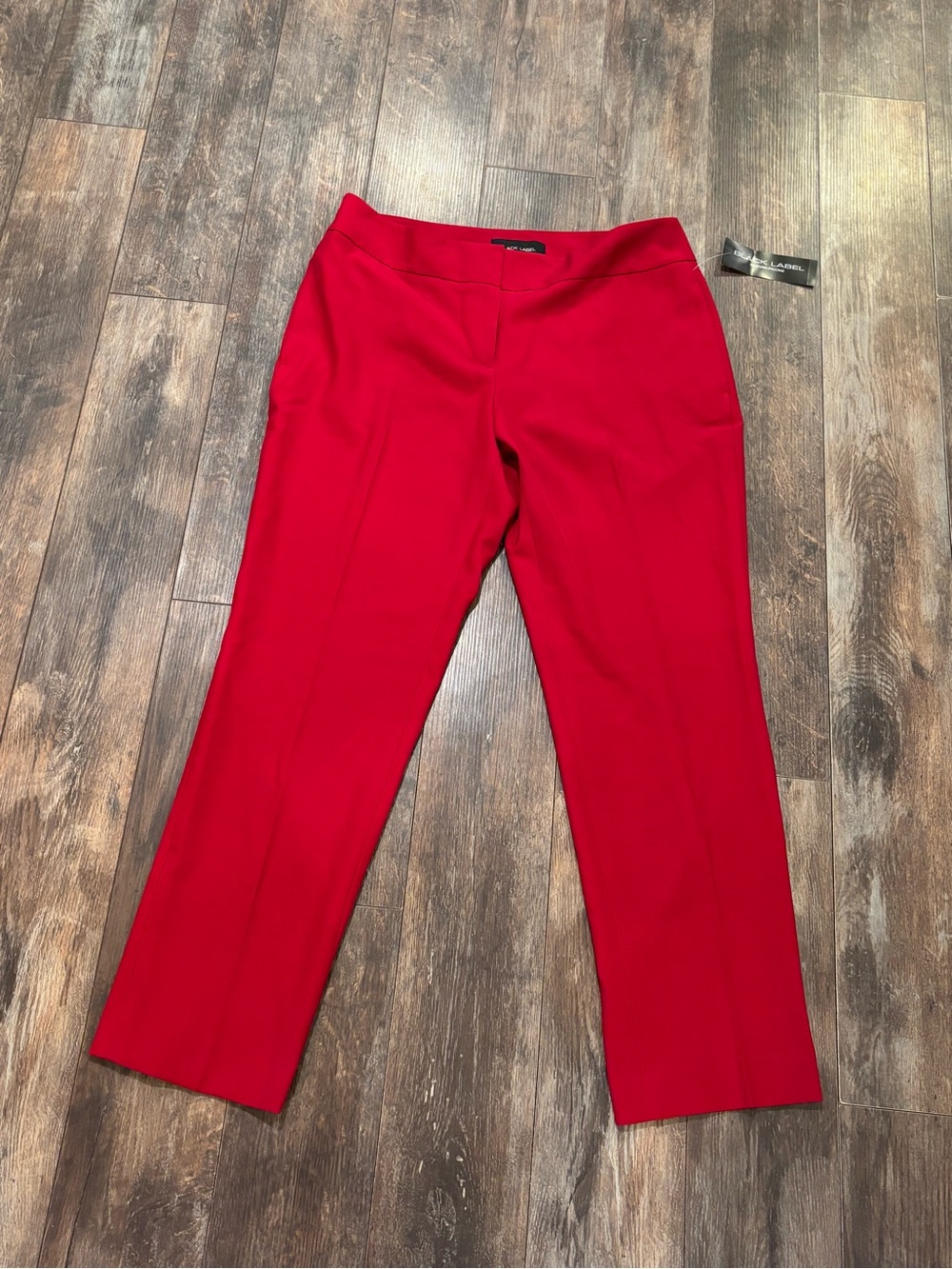 Evan Picone Bright Red Straight Leg Ponte Pants cropped